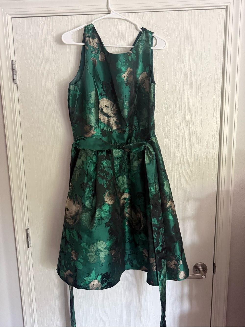 Woman’s Green Floral Fit-and-Flare Dress